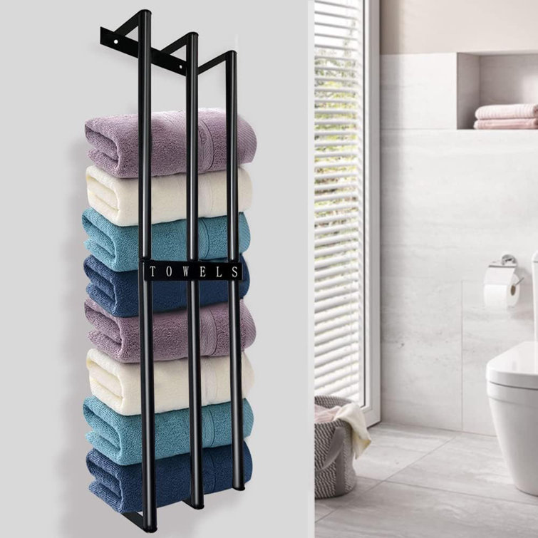 Mdesign metal wall mount best sale bathroom towel rack holder